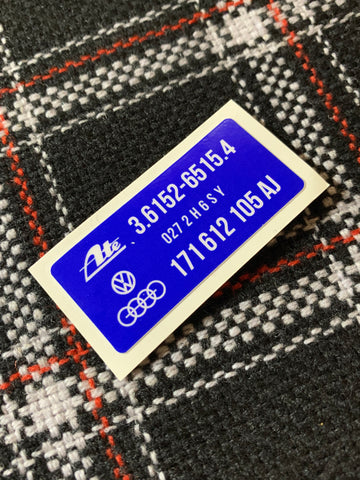 Restoration Sticker - Ate Brake Booster VW Rabbit GTi Jetta Golf MK1 - 171612105AJ